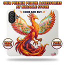 Phoenix Art Flip Case — Colorful Mythical Phone Wallet Printify