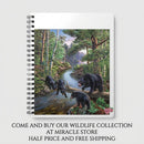 Bear Family Forest Scene A5 Wirobound Notebook - Lined Journal for Nature Lovers Printify