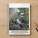 Bear Family Forest Scene A5 Wirobound Notebook - Lined Journal for Nature Lovers Printify
