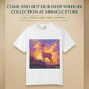 Sunset Gazelle T-Shirt — Majestic Deer Illustration Tee Printify