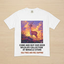 Sunset Gazelle T-Shirt — Majestic Deer Illustration Tee Printify