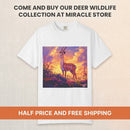 Sunset Gazelle T-Shirt — Majestic Deer Illustration Tee Printify