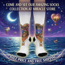 Hot Air Balloon Nightscape Cushioned Crew Socks — Whimsical Travel & Dreamscape Gift Printify