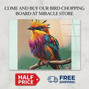 Glass Cutting Board — Colorful Tropical Bird Art Kitchen Chopping Board Printify
