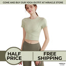 High-End Yoga Wear With Chest Pads Womens Short-Sleeve Sports Top Miracle Store