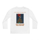 Youth Long Sleeve Tee – Whimsical Red-Haired Mermaid with Butterflies Art Printify