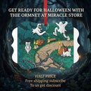 Halloween Ghost Path Metal Plaque Ornament — Spooky Pumpkin & Owl Decoration Printify