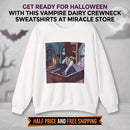 Gothic Cozy Vampire Reading Crewneck Sweatshirt Printify