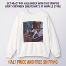 Gothic Cozy Vampire Reading Crewneck Sweatshirt Printify