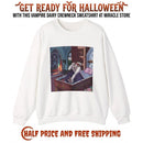 Gothic Cozy Vampire Reading Crewneck Sweatshirt Printify