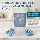 Frosted 16oz Pint Glass — Blue Floral Leopard Design Printify