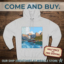Mountain Lake Hoodie — Scenic Canoe Print Fleece Pullover Printify