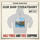 Mountain Lake Hoodie — Scenic Canoe Print Fleece Pullover Printify