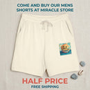 Sunset Smiley Pocket Sweatshorts — Lightweight Garment-Dyed Fleece Printify