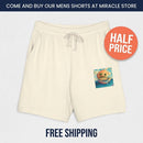 Sunset Smiley Pocket Sweatshorts — Lightweight Garment-Dyed Fleece Printify