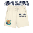 Sunset Smiley Pocket Sweatshorts — Lightweight Garment-Dyed Fleece Printify