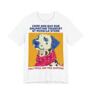 Dalmatian Pixel Art Tee — Cute Blue-Accented Dog Graphic Shirt Printify
