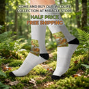 Autumn Harvest Sublimation Socks — Pumpkin & Leaves Crew Socks Printify