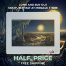 Moonlit Cave Fantasy Landscape PU Leather Mouse Mat Printify