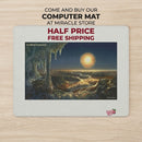 Moonlit Cave Fantasy Landscape PU Leather Mouse Mat Printify