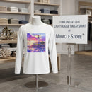 Youth Long Sleeve Tee — Colorful Lighthouse Sunset Graphic Printify