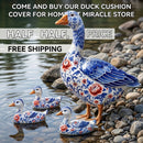 Decorative Duck Pillow Cover — Blue Delft Goose Garden Accent Printify