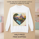 Heart Castle Sweatshirt — Scenic Fantasy Landscape Crewneck Printify