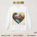 Heart Castle Sweatshirt — Scenic Fantasy Landscape Crewneck Printify