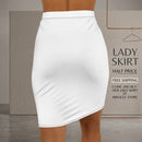 Floral Portrait Pencil Skirt — Retro Girl Illustration AOP Printify