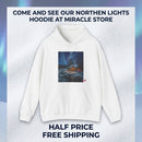 Northern Lights Cabin Hoodie – Cozy Winter Night Aurora Sweatshirt Printify