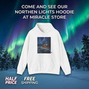 Northern Lights Cabin Hoodie – Cozy Winter Night Aurora Sweatshirt Printify