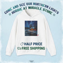 Northern Lights Cabin Hoodie – Cozy Winter Night Aurora Sweatshirt Printify