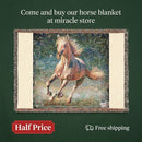 Galloping Horse Woven Blanket — Tapestry Throw for Equestrian Lovers Printify