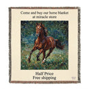 Galloping Horse Woven Blanket — Tapestry Throw for Equestrian Lovers Printify