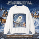 Snowy Owl Crewneck Sweatshirt — Winter Night Wildlife Graphic Printify