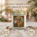 Coconut Apricot Scented Candle (4oz/9oz) — Decorative Tiger Illustration Jar Printify