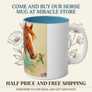 Horse & Hummingbird Floral Mug — 11oz Two-Tone Coffee Cup Printify