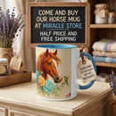 Horse & Hummingbird Floral Mug — 11oz Two-Tone Coffee Cup Printify