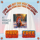 Fox Winter Crewneck Sweatshirt — Sunset Forest Fox Graphic Printify