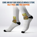 Autumn Harvest Sublimation Socks — Pumpkin & Leaves Crew Socks Printify