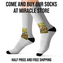 Autumn Harvest Sublimation Socks — Pumpkin & Leaves Crew Socks Printify