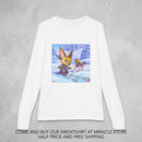 Kids Long Sleeve Tee — Winter Bunny & Fox Snowy Trail Illustration Printify