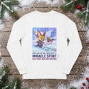 Kids Long Sleeve Tee — Winter Bunny & Fox Snowy Trail Illustration Printify