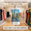 Canal Cityscape T-Shirt Dress — Impressionist Amsterdam Canal Print Printify