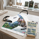 Mountain Goat Floral Apron — Nature Wildlife Kitchen Apron Printify