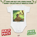Jungle Adventure Baby Bodysuit — Playful Mowgli and Kaa Illustration Printify