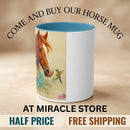 Horse & Hummingbird Floral Mug — 11oz Two-Tone Coffee Cup Printify