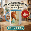 Horse & Hummingbird Floral Mug — 11oz Two-Tone Coffee Cup Printify