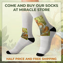 Autumn Harvest Sublimation Socks — Pumpkin & Leaves Crew Socks Printify