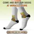 Autumn Harvest Sublimation Socks — Pumpkin & Leaves Crew Socks Printify